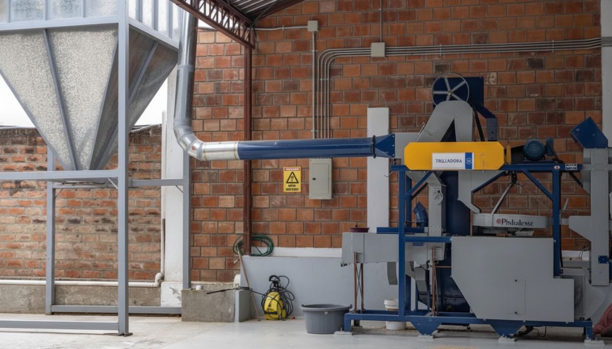 Dry milling machinery at Hacienda La Florida